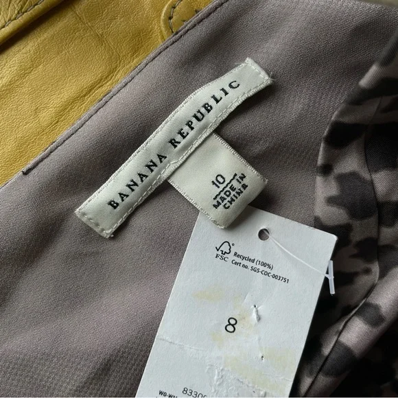 NWT Banana Republic Silk Snake Print Sheath Dress Career Cocktail Size 10 - Picture 4 of 11